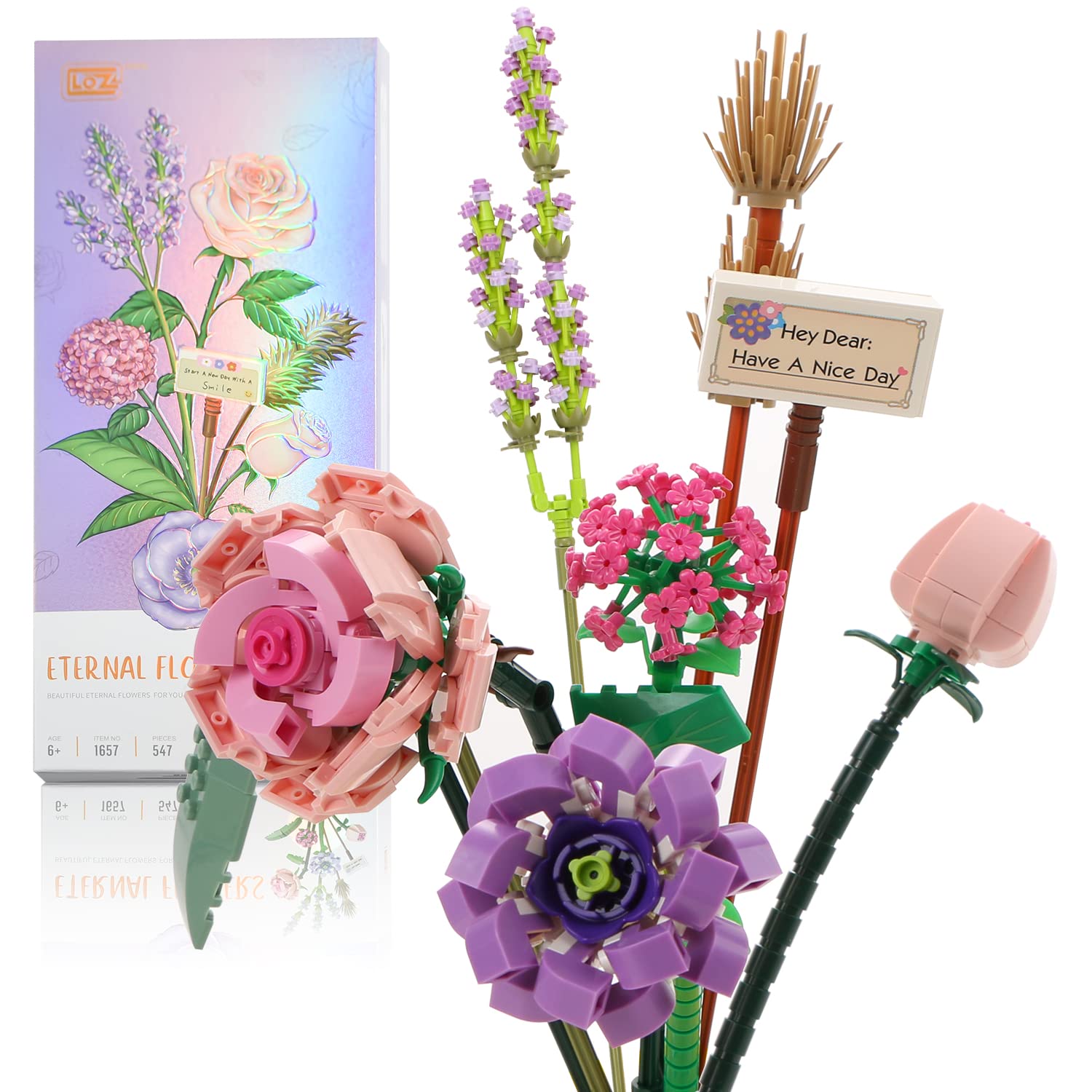 MEIEST Mini Building Blocks Flower Bouquet Set,Creative DIY